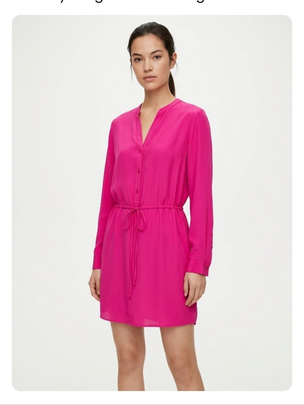 ARITZIA | Babaton Bennett Dress 100% Silk Fuchsia Pink Sz M
